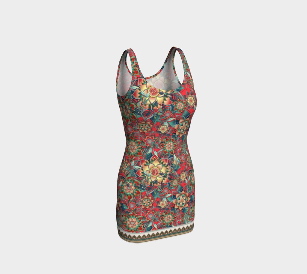 RED TROPICAL ODYCON DRESS