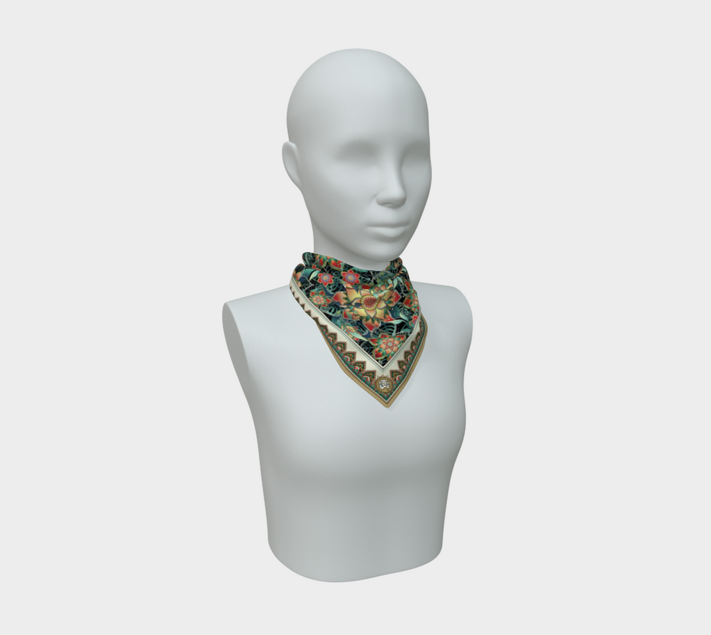 BLACK TROPICAL SCARF