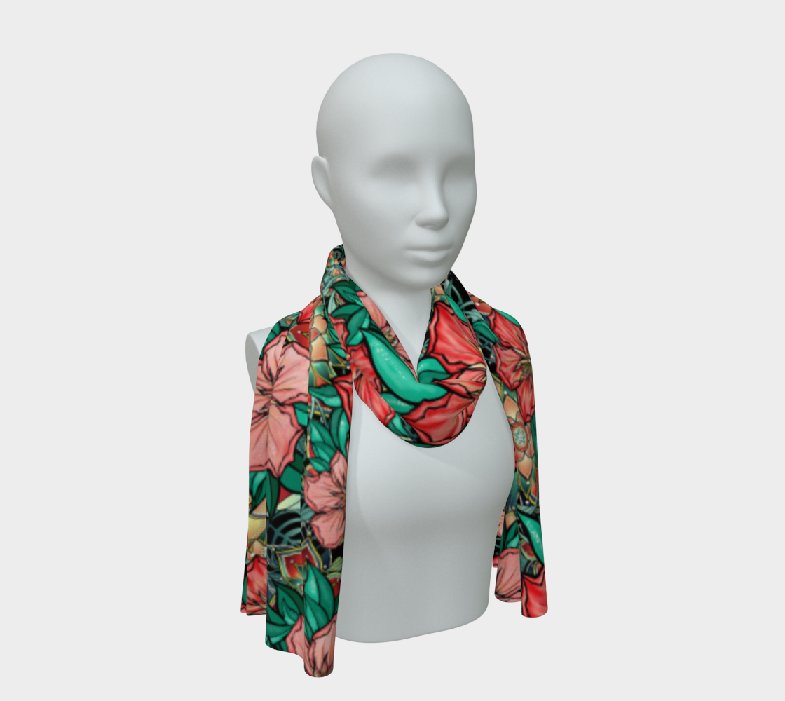 BLACK HIBISCUSL SCARF