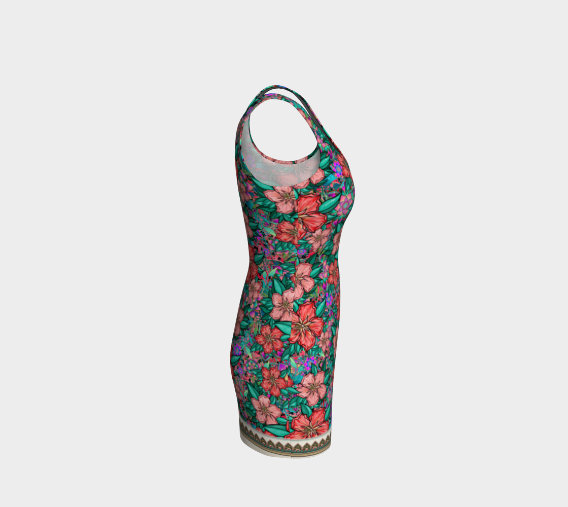 HIBISCUS PURPLE BODYCON DRESS