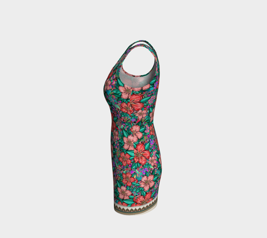 HIBISCUS PURPLE BODYCON DRESS