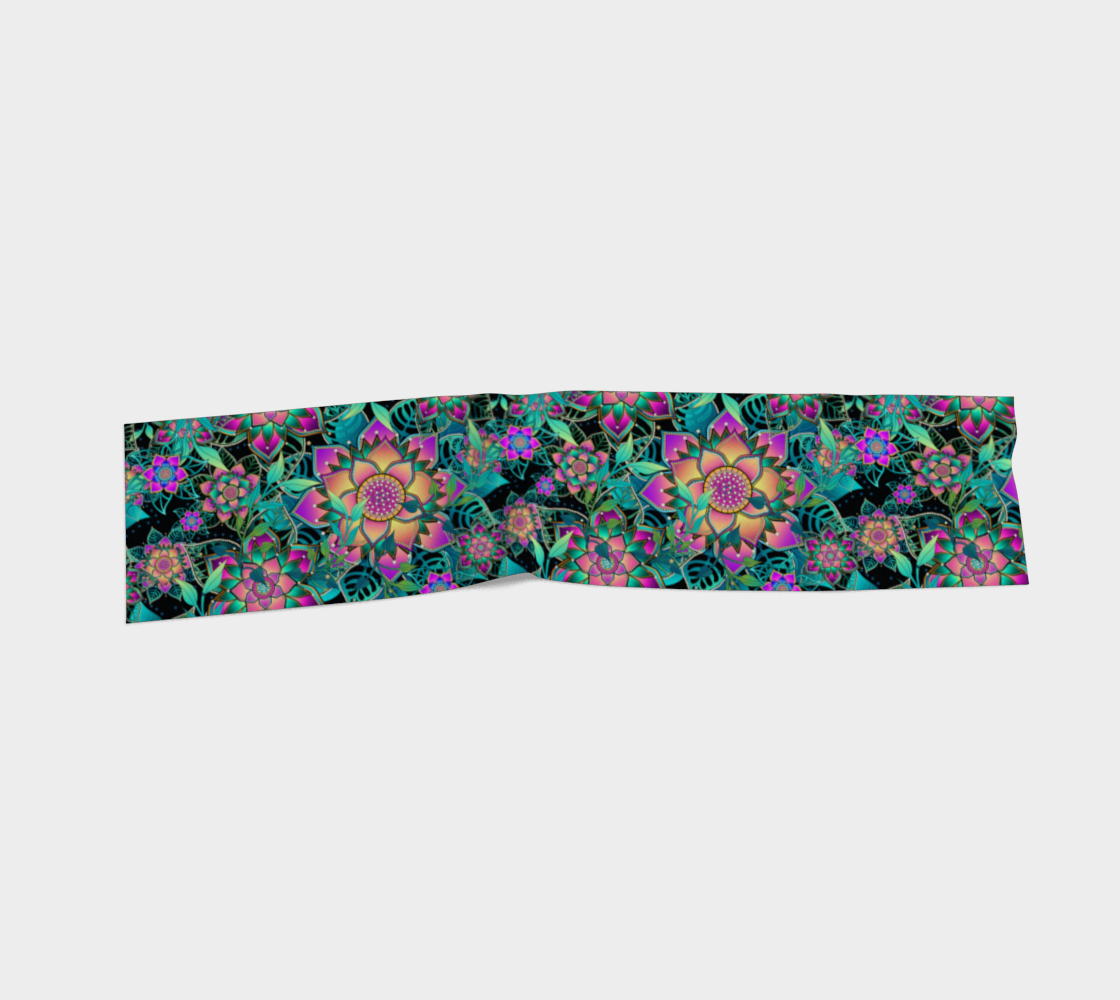 BLACK TROPICAL SCARF