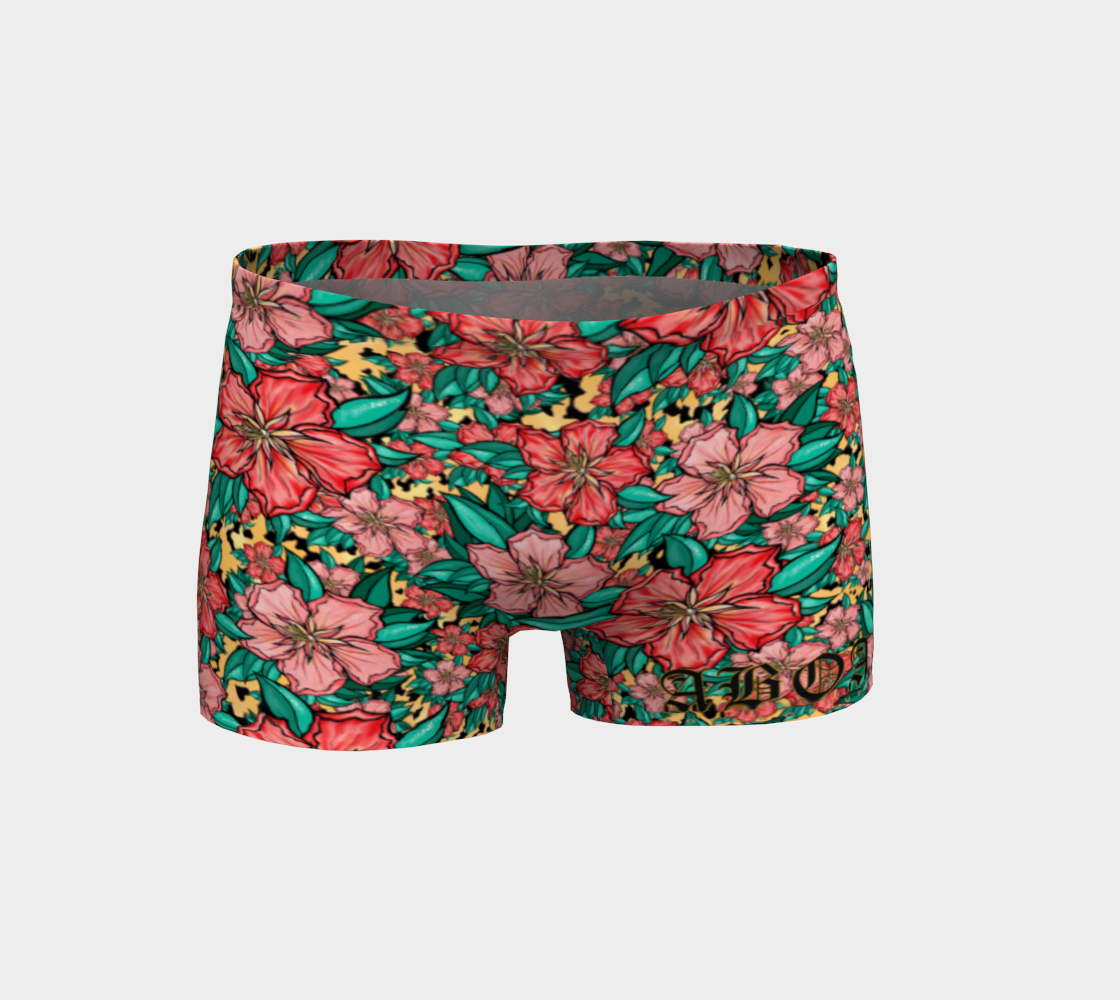 PALE GOLD HIBISCUS SHORTS