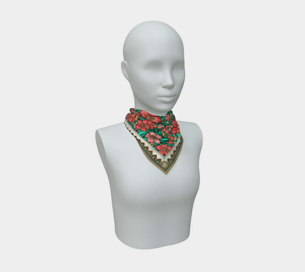PALE GOLD HIBISCUS SCARF