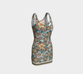 WHITE TROPICAL BODYCON DRESS
