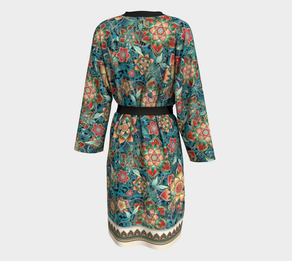 TEAL TROPICAL ORANGE PEIGNOIR