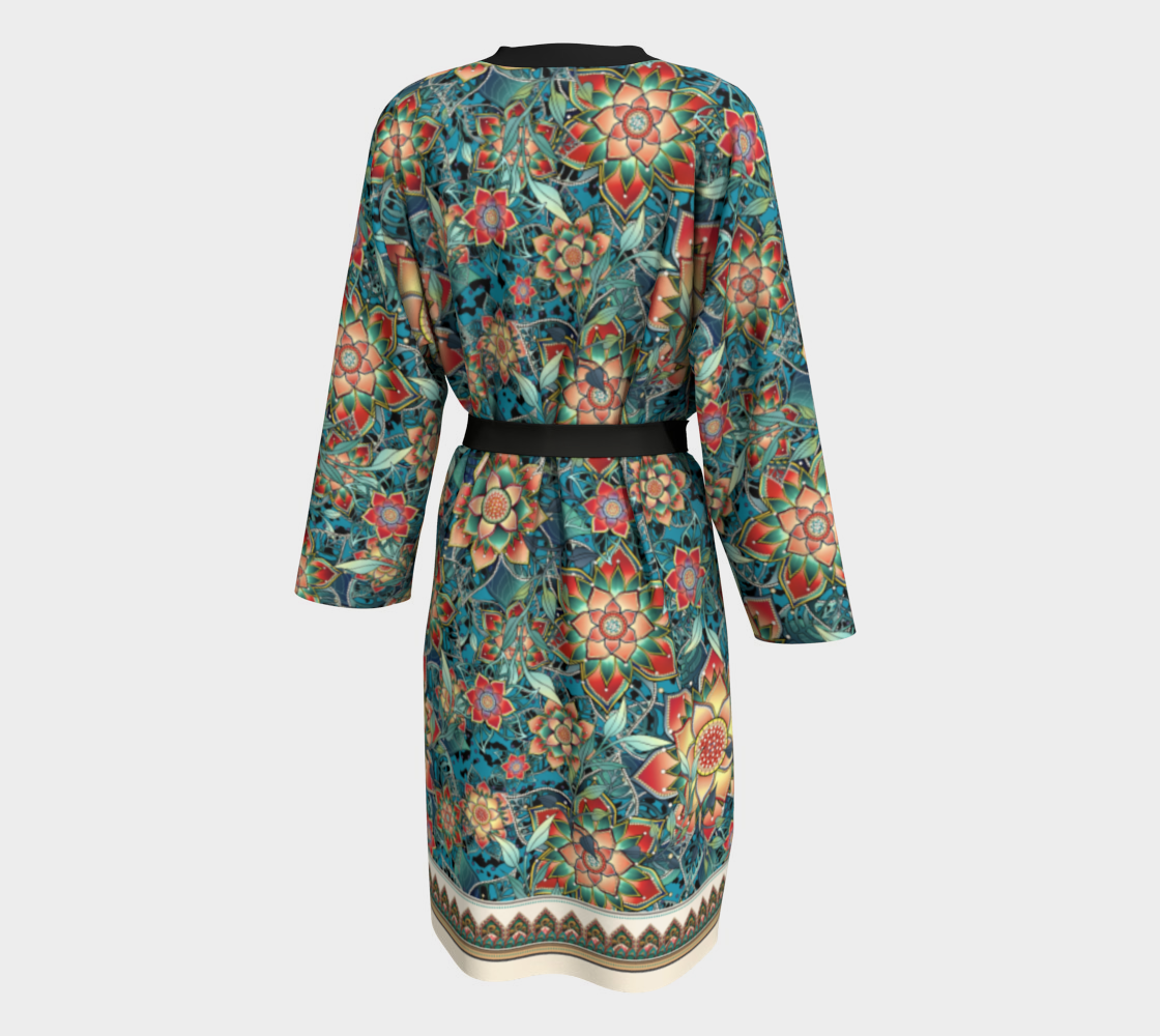 TEAL TROPICAL ORANGE PEIGNOIR