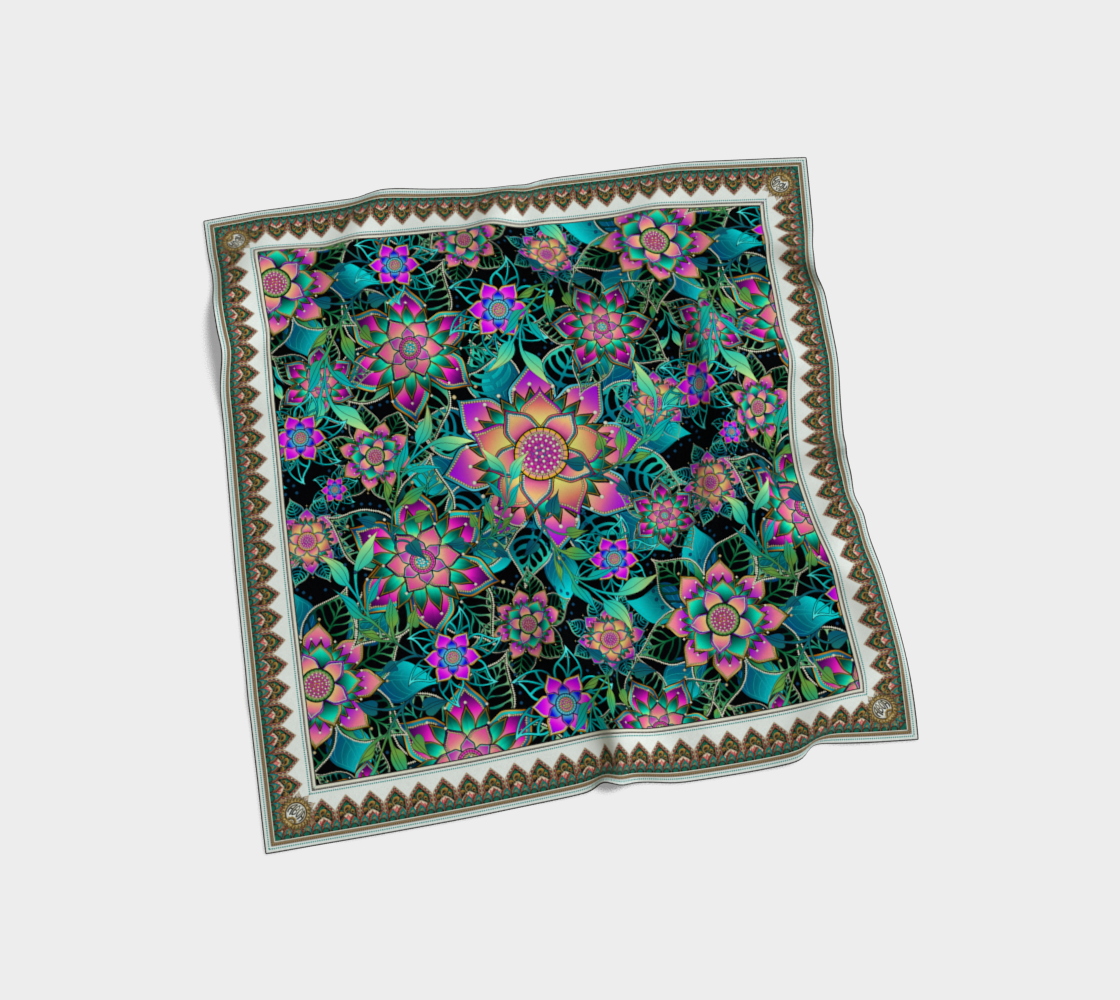 BLACK TROPICAL SCARF