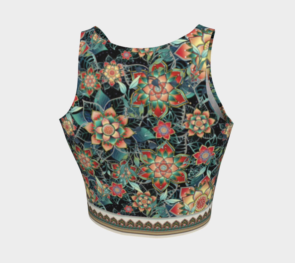 ABOA CROWN CROPPED TANK BLK TROPICAL