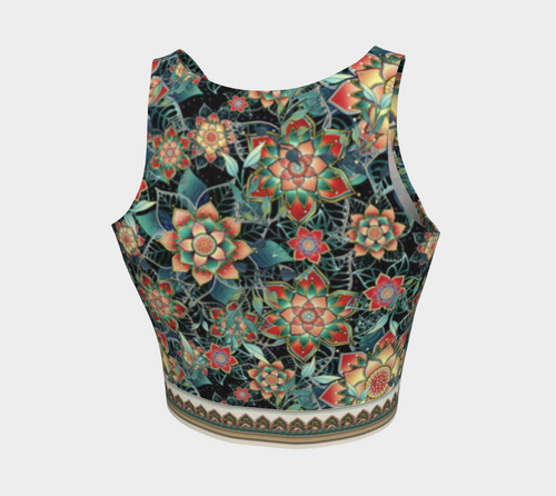 ABOA CROWN CROPPED TANK BLK TROPICAL