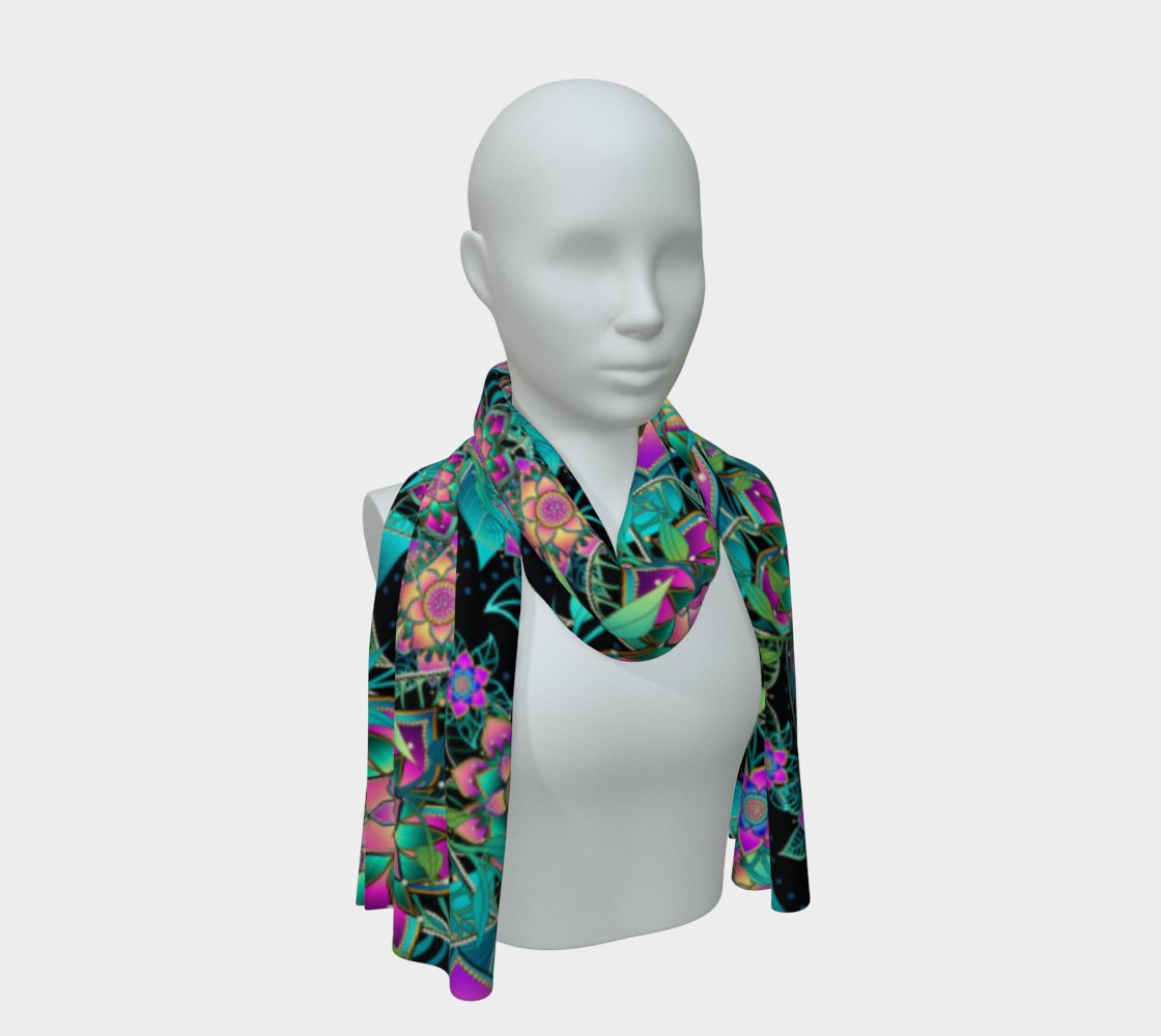 BLACK TROPICAL SCARF