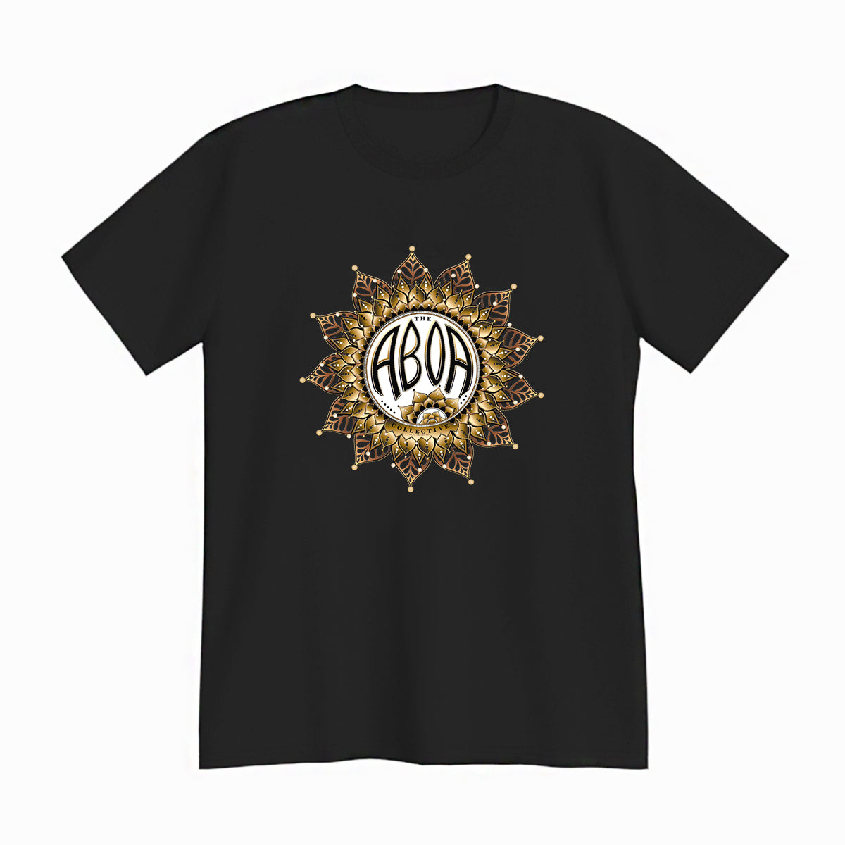 lifestyle apparel, casual clothing, logo tee, unisex, t-shirt, tees, mandala, mandala art, vector drawing, digital art, gold