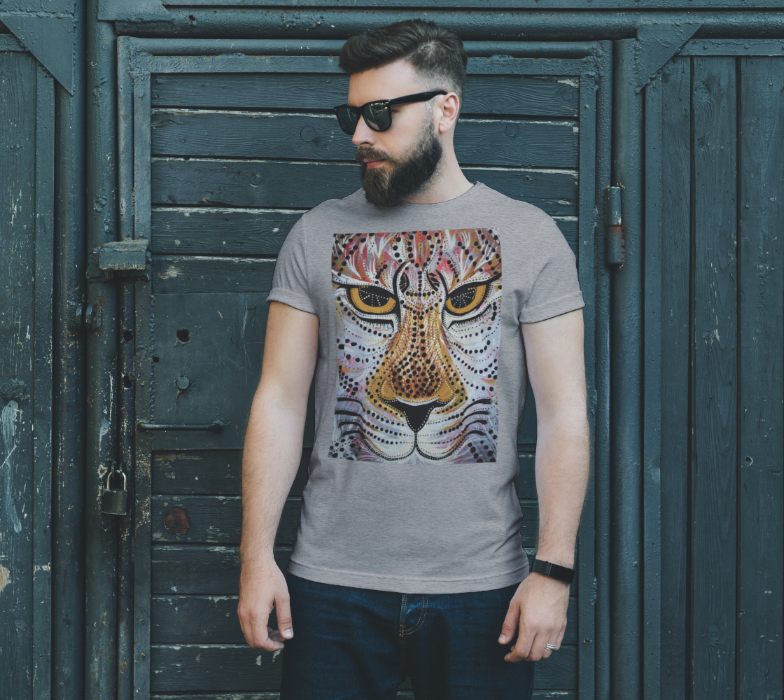 t-shirt, tees, lifestyle apparel, casual, fitness, activewear, fashion art, contemporary art, animal art, jaguar, big cats, lion, tiger, tribal