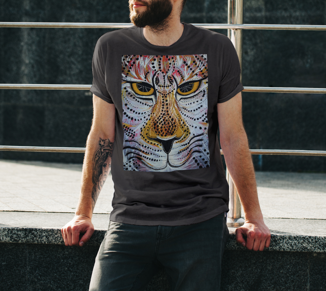 t-shirt, tees, lifestyle apparel, casual, fitness, activewear, fashion art, contemporary art, animal art, jaguar, big cats, lion, tiger, tribal