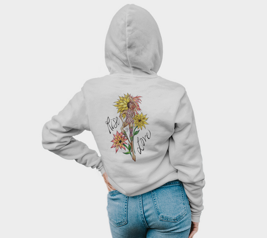 flowers, fashion illustration, figurative art, illustration, hoodie, hoody, fleece, sweater, crew neck, fall fashion, comfy, casual, fashion art, unisex