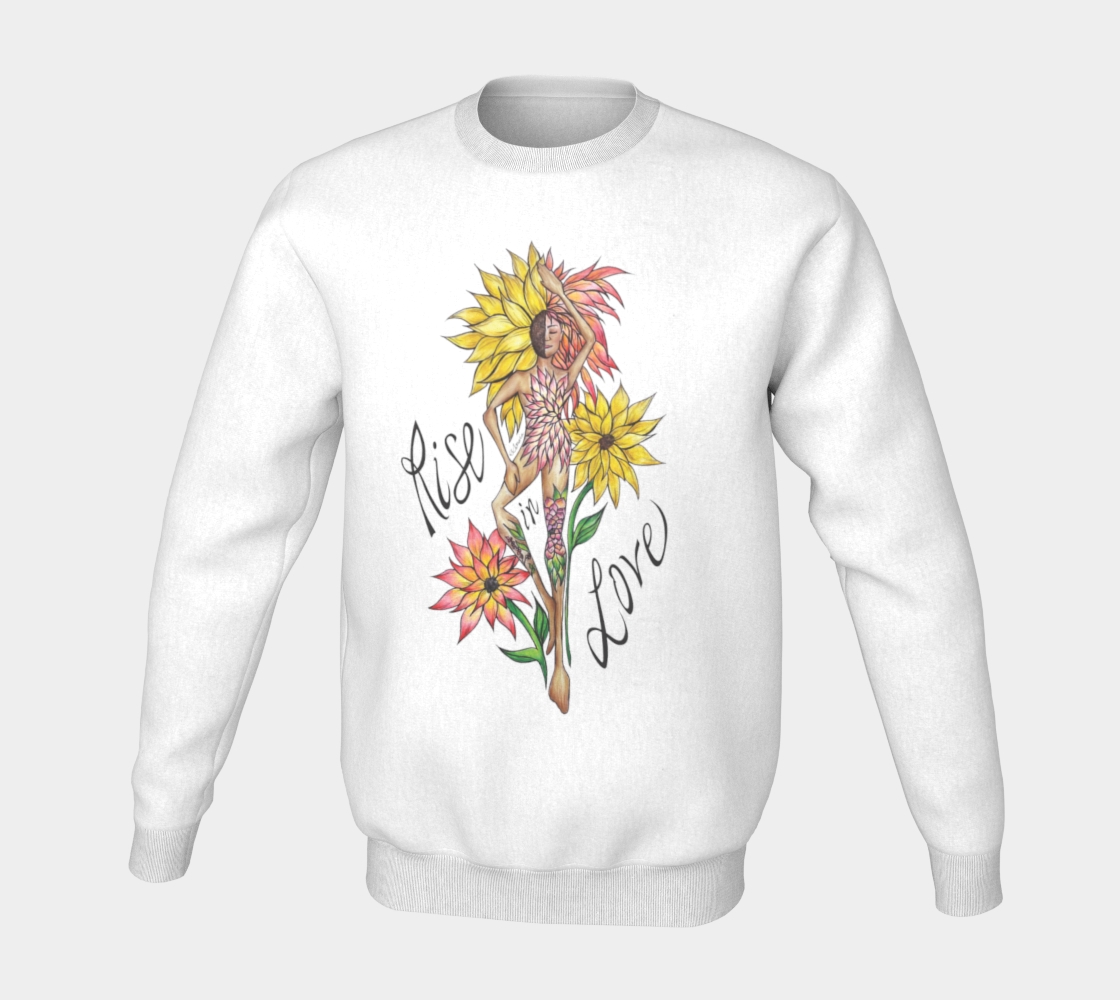 flowers, fashion illustration, figurative art, illustration, crew fleece, fleece, sweater, crew neck, fall fashion, comfy, casual, fashion art, unisex