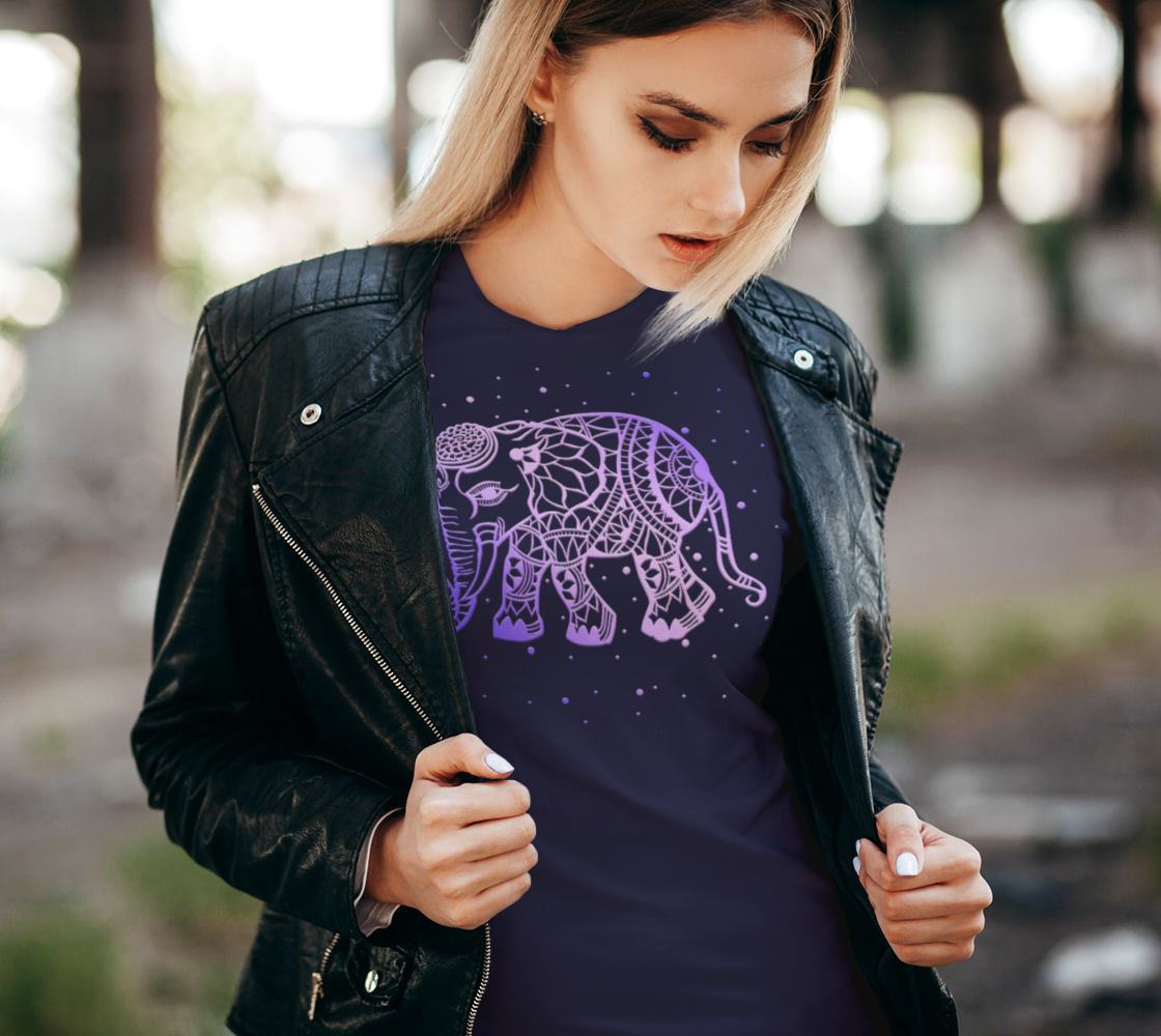 elephant, animals, purple, mandala, t-shirt, tees, fall fashion, fashion art
