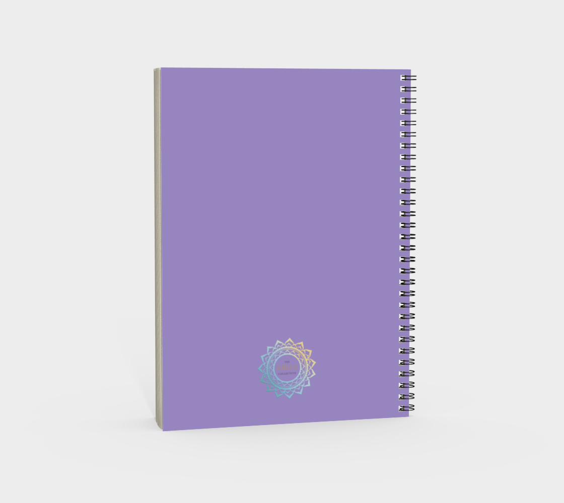 notebook, notepad, journal, artsy, self love, manifestations, self healing, writing, elephant, purple