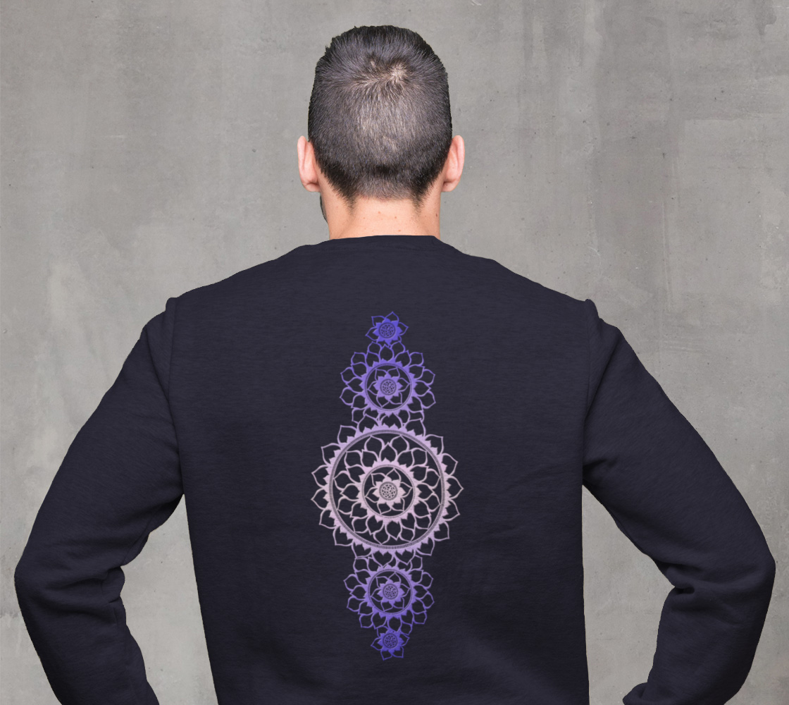 elephant, animals, purple, mandala, crew neck, fleece, long sleeve, sweater, fall fashion, winter wear, fashion art, unisex