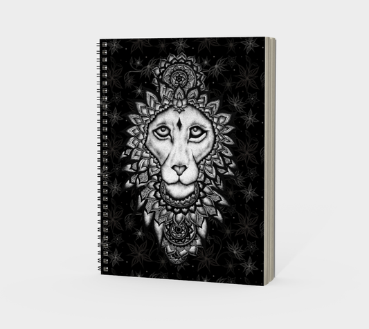 LION, MANDALA, PORTRAIT, NOTEBOOK, SKETCHBOOK, JOURNAL, LIFESTYLE