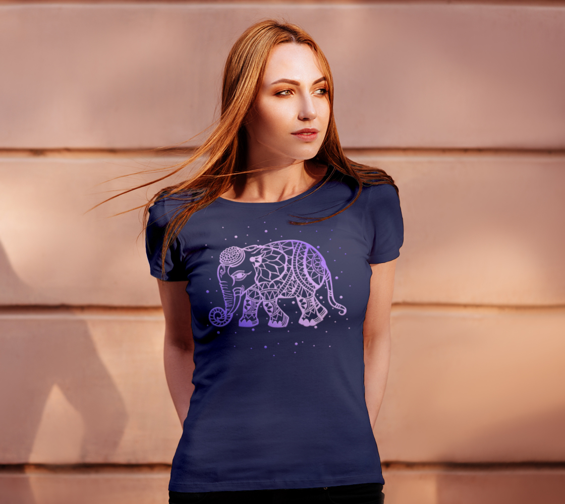 elephant, animals, purple, mandala, t-shirt, tees, fall fashion, fashion art