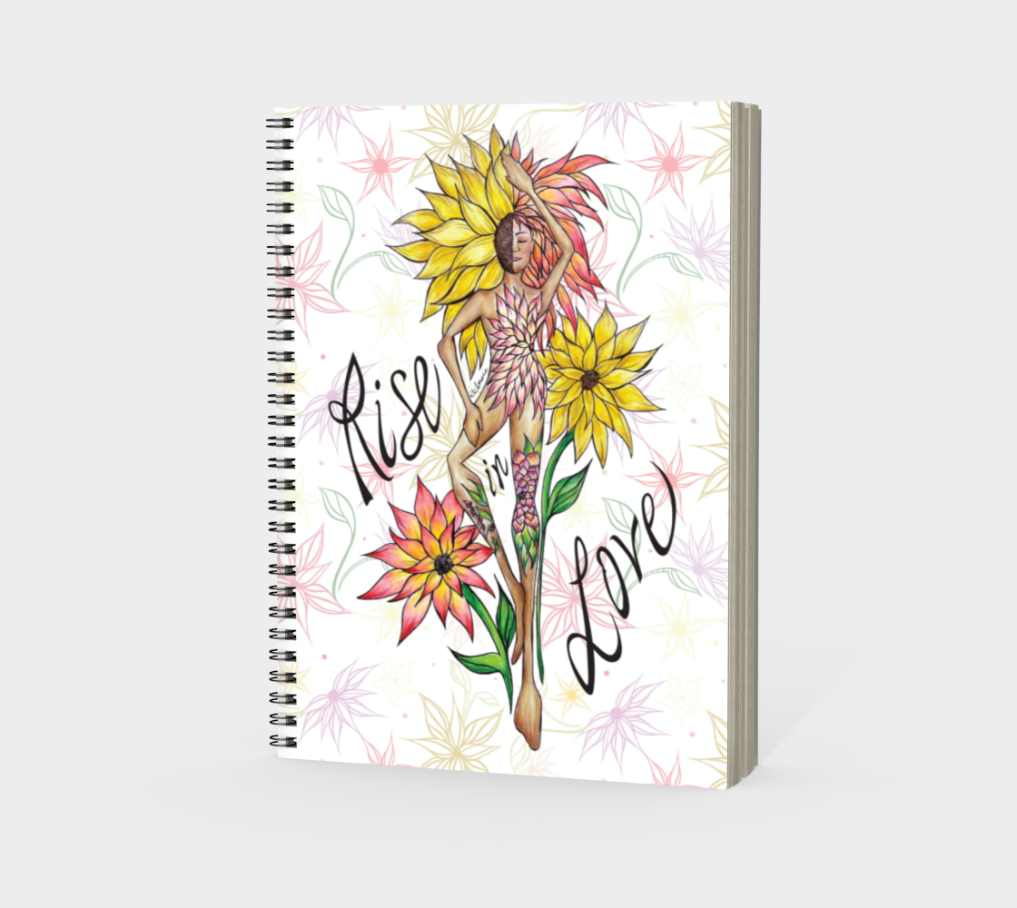 notebook, notepad, journal, artsy, flowers, self love, manifestations, self healing, writing