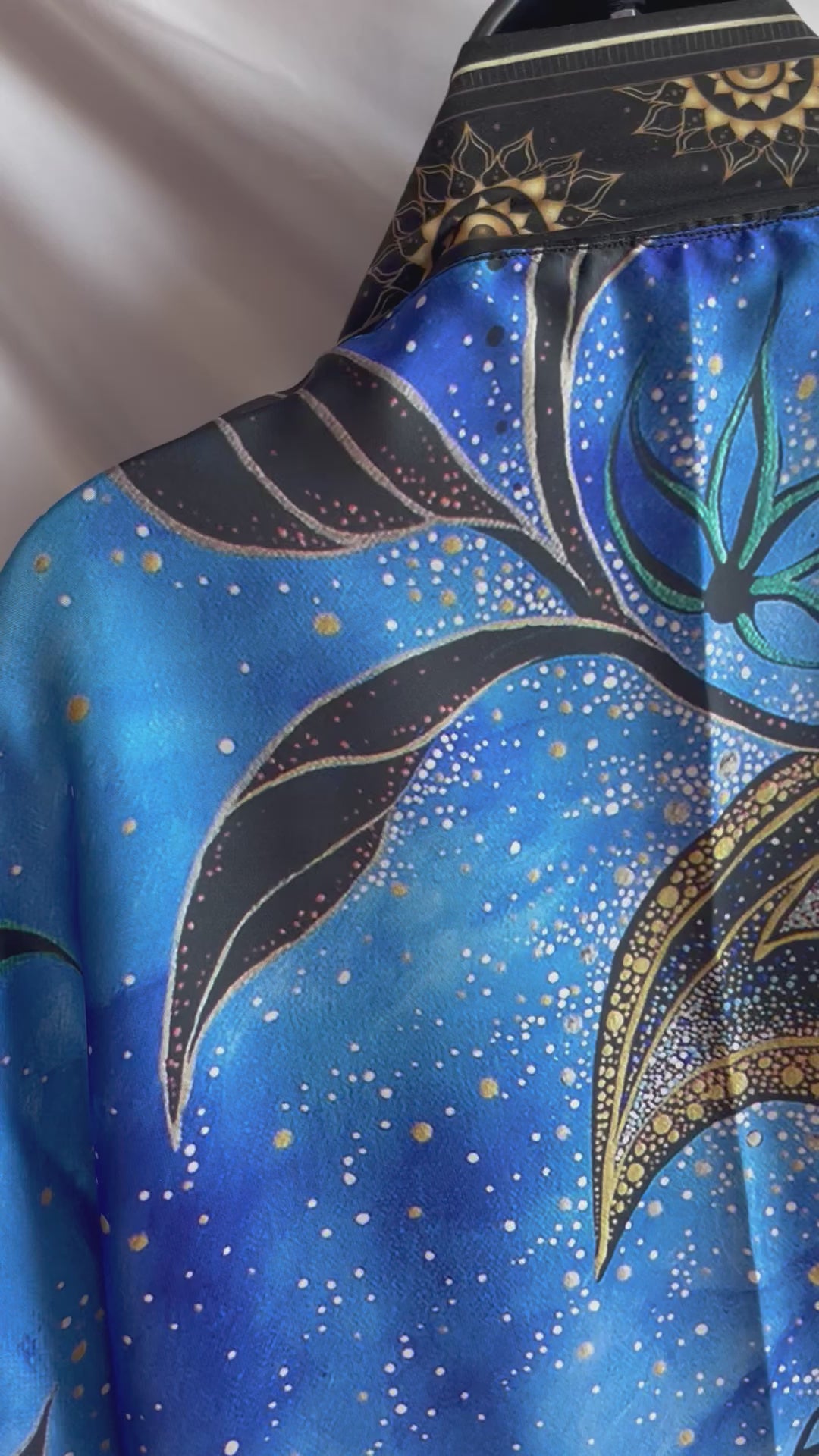 robe, vest, cover up, summer wear, beachwear, casual wear, evening wear, hand made, fashion art, bespoke fashion, elephant, mandala, blue