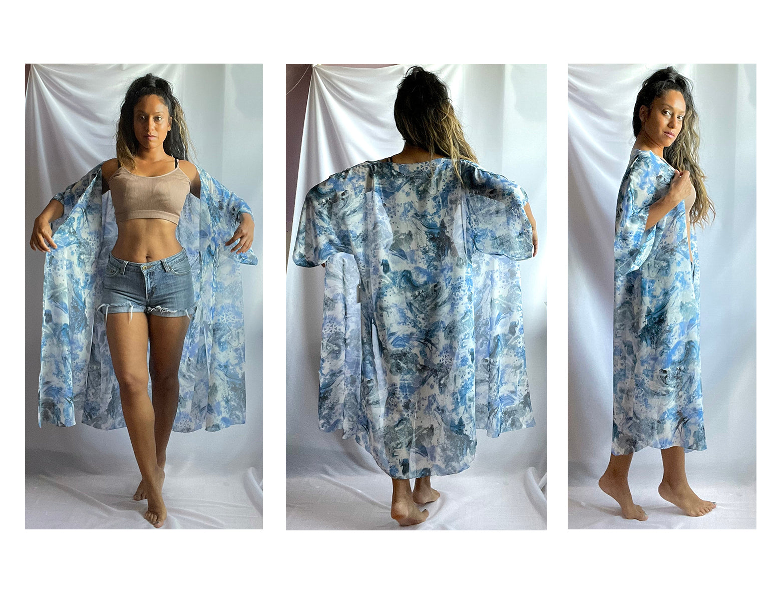 Blue, robe, robe style, kimono style, semi sheer, summer style, summer fashion, women fashion, boho, boho style, boho chic