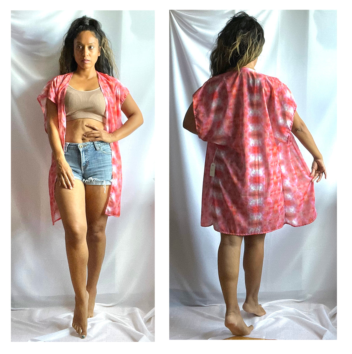 Robe, robe style, vest, semi sheer, summer looks, summer style, beach wear, pink, chic, boho, boho style