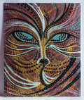 Fox, animal art, boho, tropical, jewels, pointillism, painting, canvas, contemporary art, nature art, mixed media, art gallery, wall art, wall decor