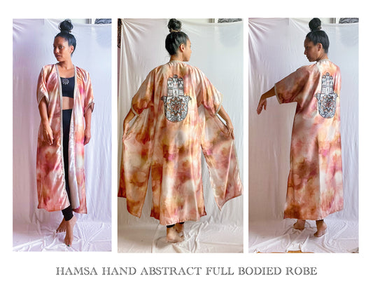 Hamsa hand, abstract art, fashion art, hand made, artsy, peach, chic, evening wear, casual, boho, mandala art