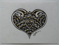 Ink illustration, dot work, pointillism, heart, mandala, mandala art, wall art, wall decor, contemporary art, art gallery