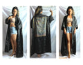 robe, lion, handmade, satin, casual, evening, evening wear, black, fashion art, 
