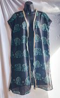 robe, vest, summer look, cover up, casual, casual wear, evening wear, textile print, mandala, animal art, boho, silk, handmade, fashion art