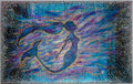 painting, stippled ink, pointillism, abstract art, contemporary art, art gallery, wall art, wall decor, mermaid, fantasy, wild heart, pointillism