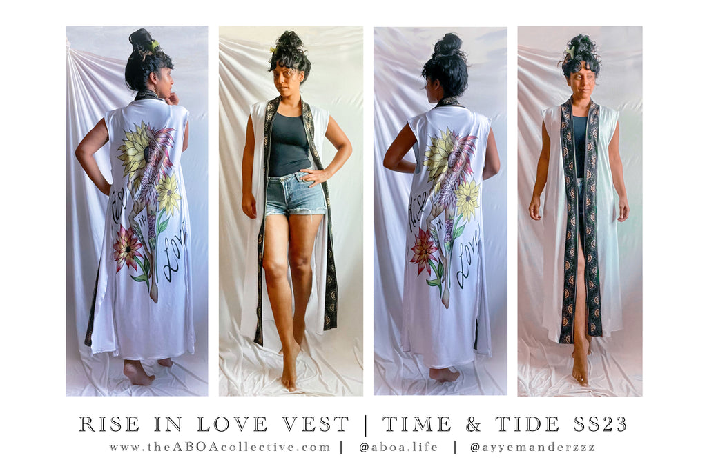 robe, vest, cover up, summer wear, beachwear, casual wear, evening wear, hand made, fashion art, bespoke fashion, flowers