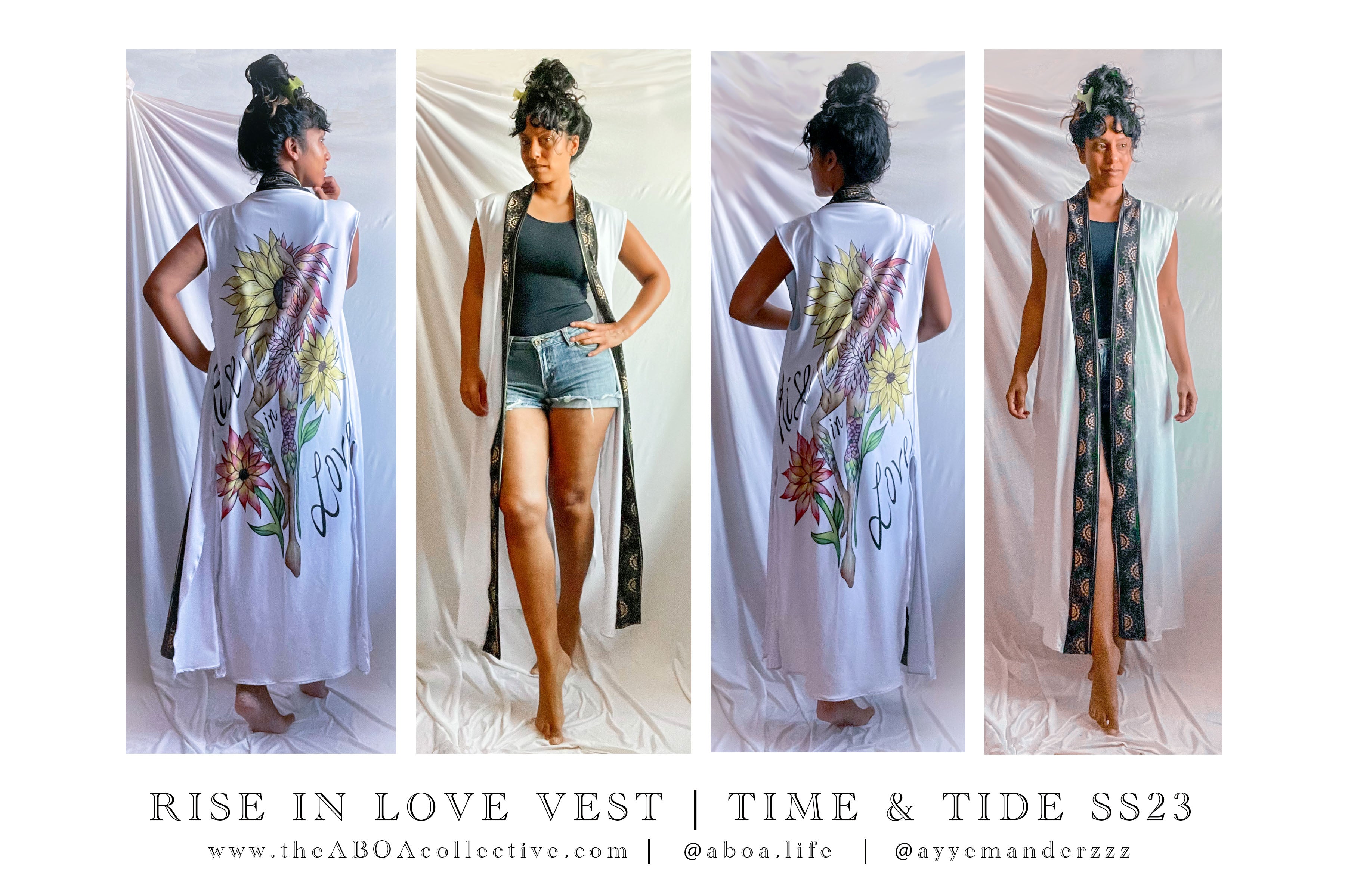 robe, vest, cover up, summer wear, beachwear, casual wear, evening wear, hand made, fashion art, bespoke fashion, flowers