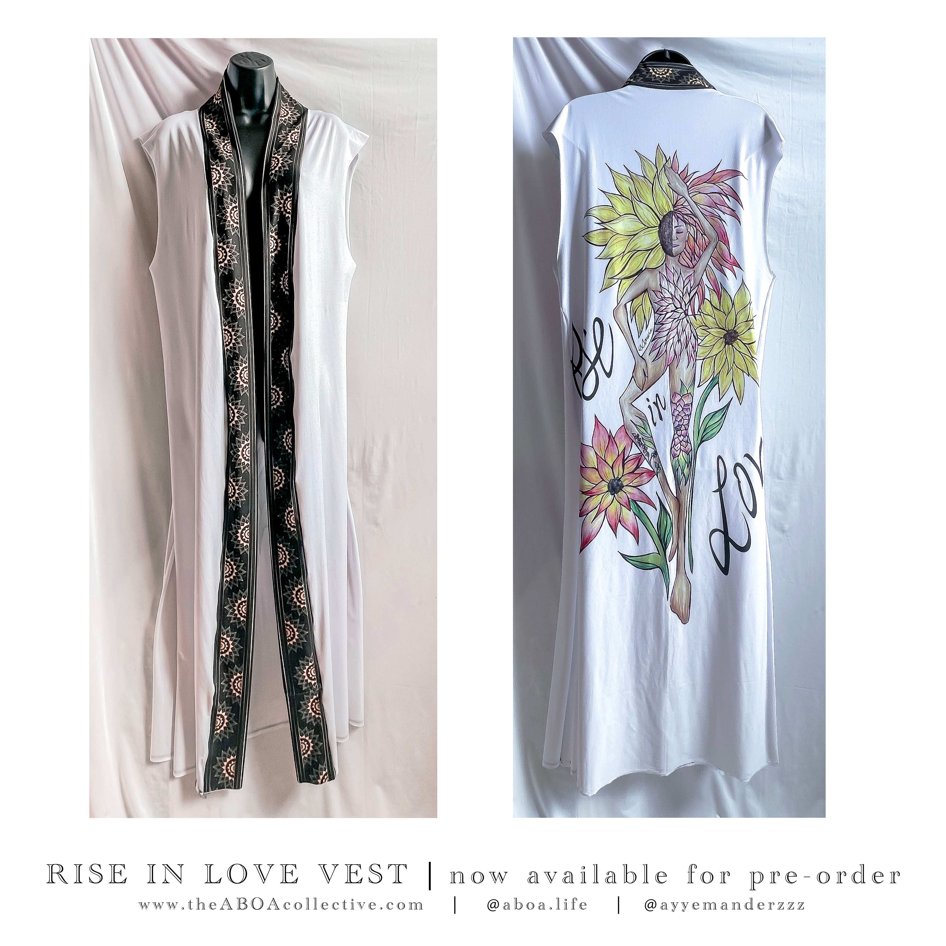 robe, vest, cover up, summer wear, beachwear, casual wear, evening wear, hand made, fashion art, bespoke fashion, flowers