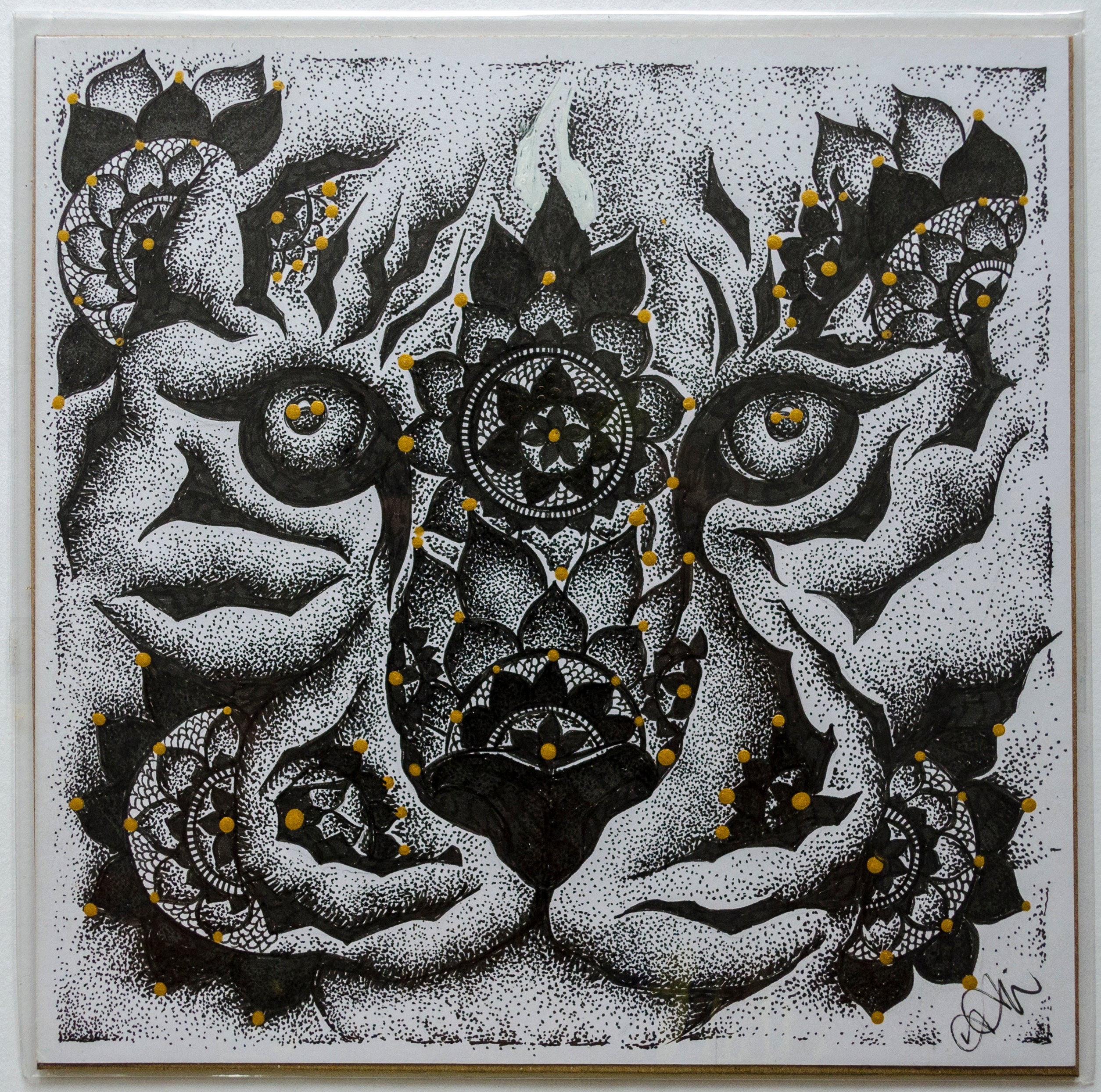 Wild cats, feline, animal art, mandala, stippled ink, stipple, pointillism, dot work, fine art, contemporary art, art gallery, art collector, tiger