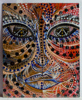 Abstract art, abstract expressionism, portrait, pointillism, painting, tribal, contemporary art, fine art, canvas, wall art, wall decor, art collector, colours