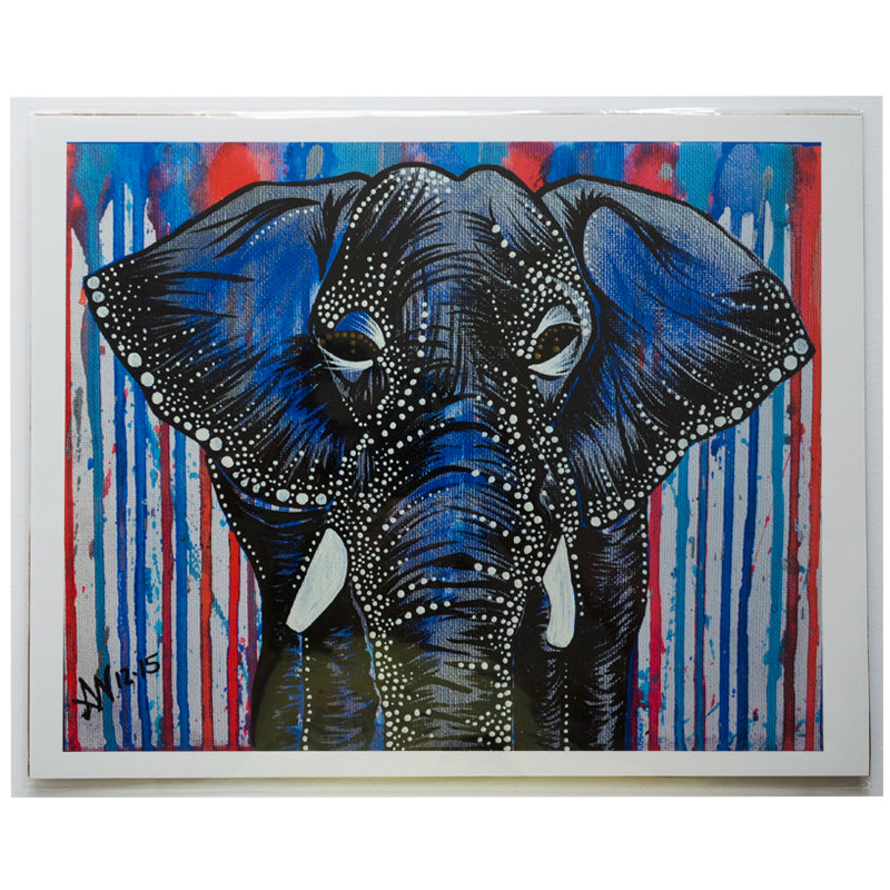 elephant, elephant art, elephant lovers, animal art, animal lovers, tribal, dotwork, animal painting, art print, contemporary art, animal art 