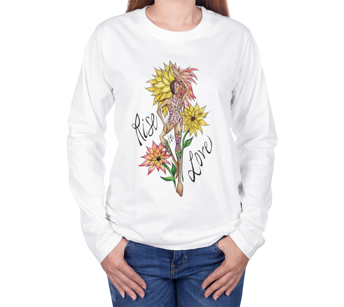 flowers, fashion illustration, figurative art, illustration, longs sleeve, crew neck, fall fashion, comfy, casual, fashion art, unisex