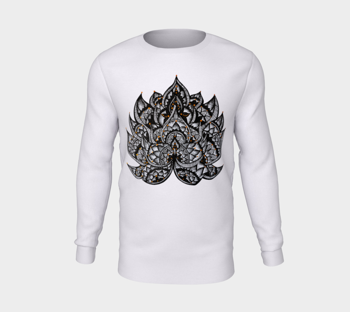 Lotus, lotus flower, yoga, mandala, long sleeve, fall fashion, comfy, casual, winter wear, fashion art, unisex