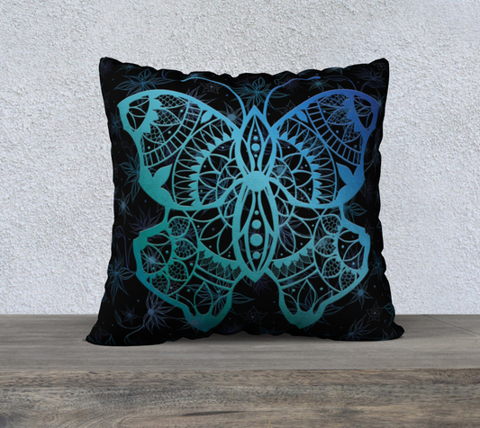 pillows, pillowcase, throw pillow, throw cushion, decor, home decor, interior decor, butterfly, repeat pattern, mandala