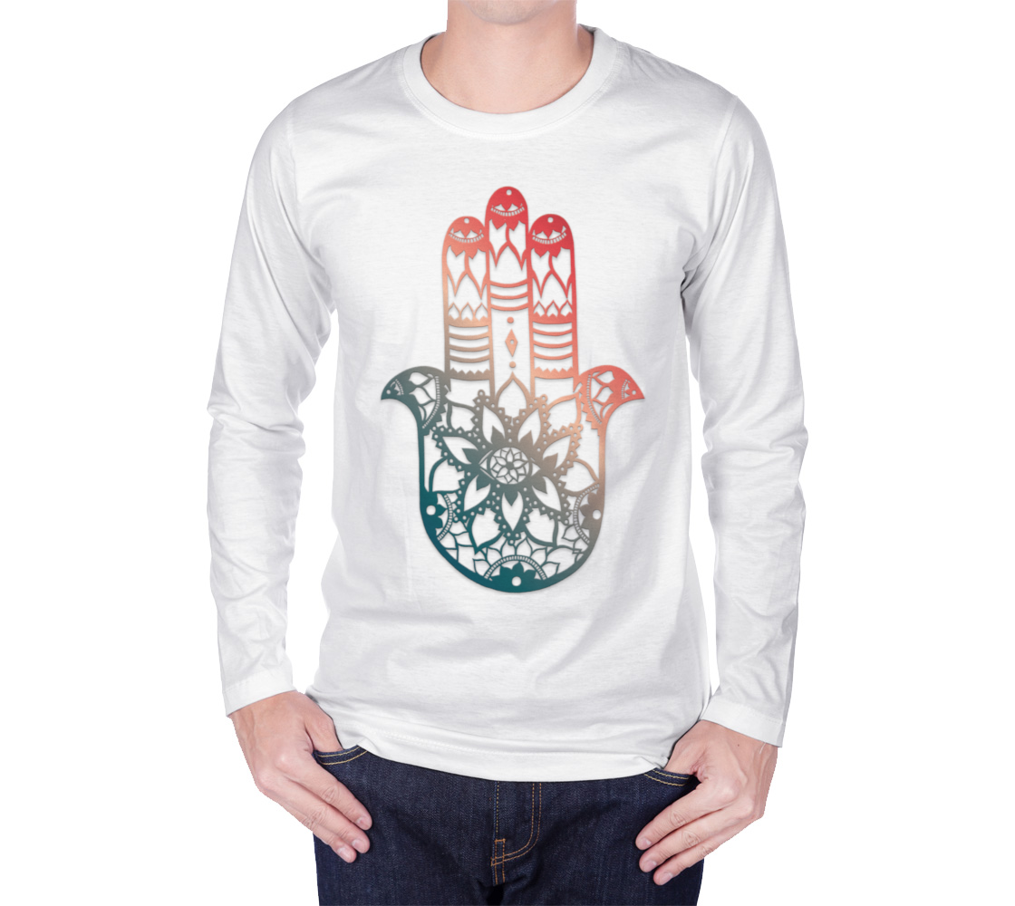 Hamsa, Hamsa Hand, mandala, crew neck, long sleeve, sweater, fall fashion, winter wear, fashion art, unisex