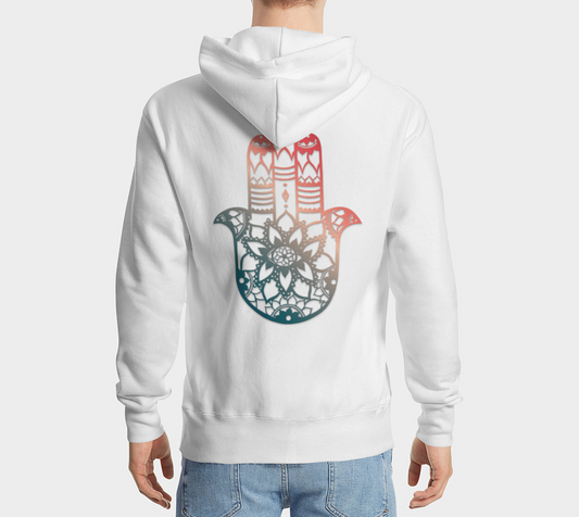 Hamsa, Hamsa Hand, mandala, hoodie, fleece, long sleeve, sweater, fall fashion, winter wear, fashion art, unisex