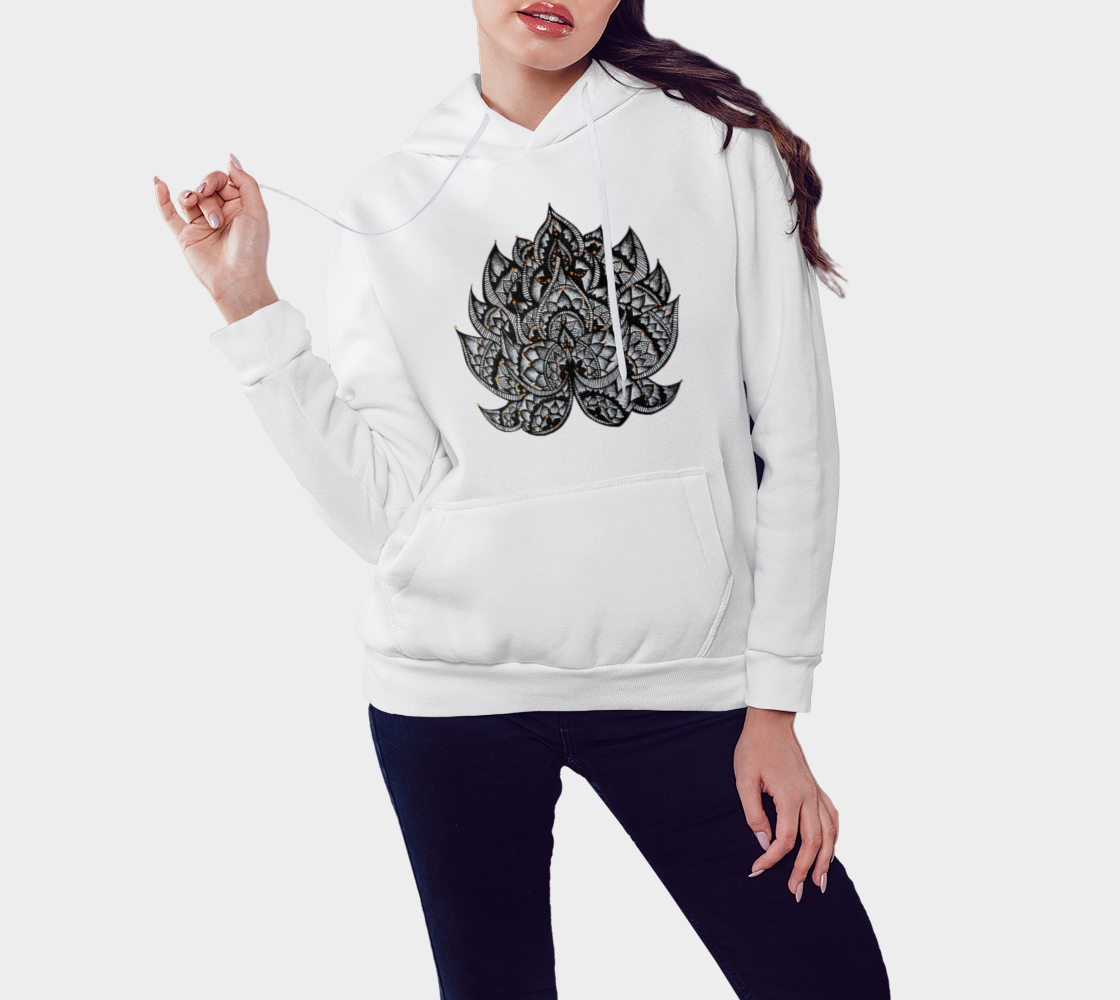 Lotus, lotus flower, yoga, mandala, fleece, hoodie, fall fashion, comfy, casual, winter wear, fashion art, unisex