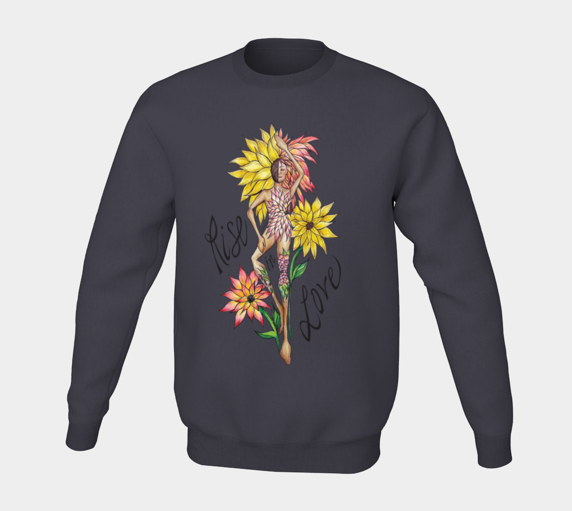 flowers, fashion illustration, figurative art, illustration, crew fleece, fleece, sweater, crew neck, fall fashion, comfy, casual, fashion art, unisex