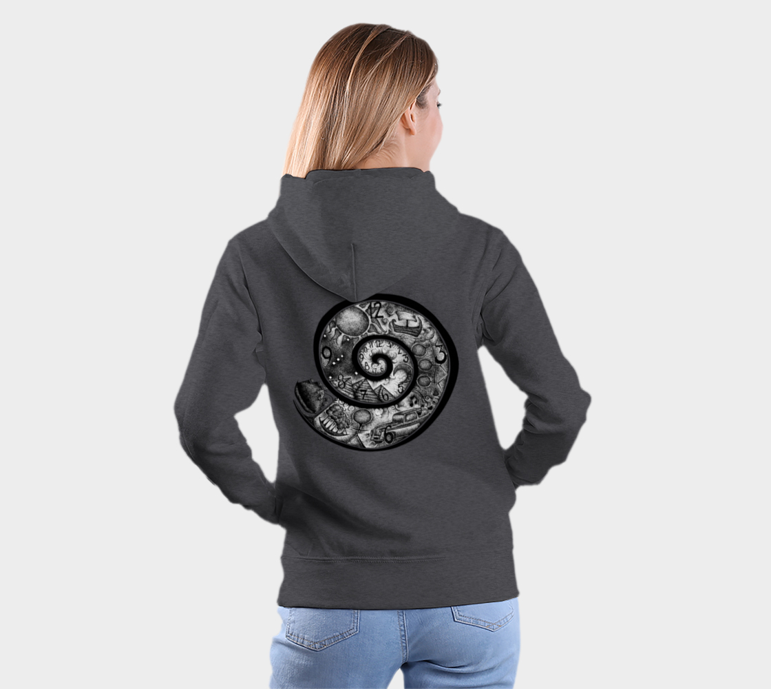 spiral, time portal, hoodie, fleece, long sleeve, sweater, fall fashion, winter wear, fashion art, unisex