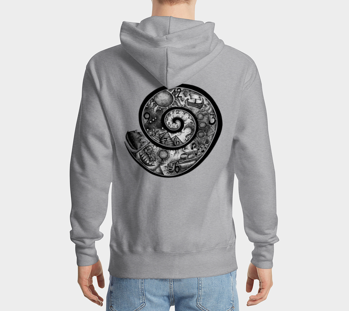 spiral, time portal, hoodie, fleece, long sleeve, sweater, fall fashion, winter wear, fashion art, unisex